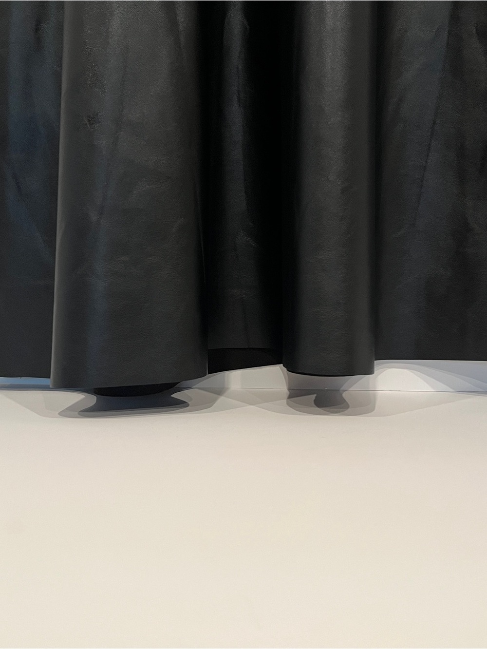 Nicole Miller Black Faux Leather Vegan Leather A Line Midi Skirt 10 NWT - Picture 7 of 8